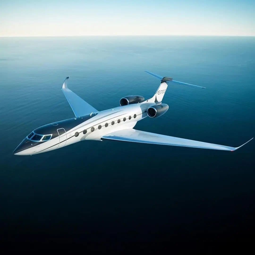 Luxury private jet at Hyderabad airport at night